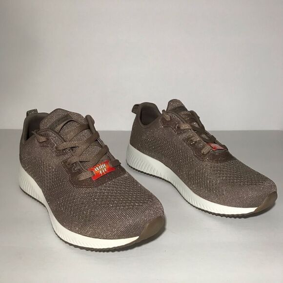 Skechers BOBS Squad Glitz Sparkle Knit Lace-Up Sneakers - Picture 4 of 9